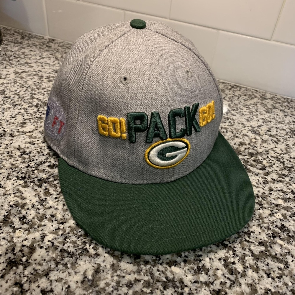 Green Bay Packers Hat Cap Fitted Mens 7 3/8 Gray NFL Football 59FIFTY New Era